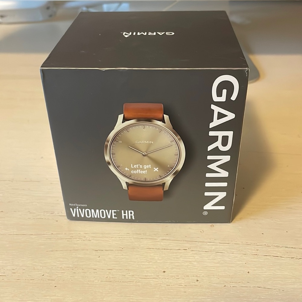 vívomove HR Premium Brown Leather Strap Hybrid Smartwatch, 43mm